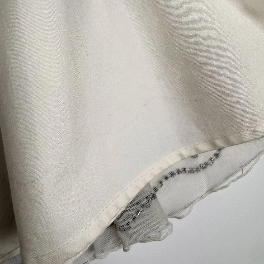 NEW - Vintage BASIL & MAUDE Skirt Beaded - Off White Color - Women's 12 - Read